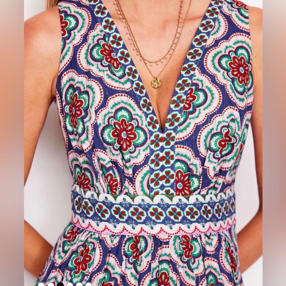 Boden Green Serena cotton tie maxi dress NWT - Picture 3 of 8